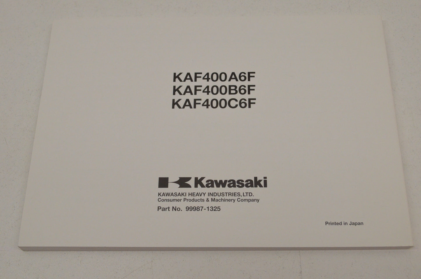 OEM Kawasaki 99987-1325 Owner's Manual KAF400A/B/C NOS