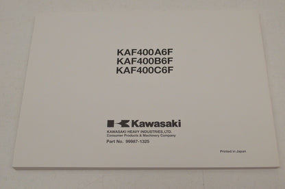 OEM Kawasaki 99987-1325 Owner's Manual KAF400A/B/C NOS