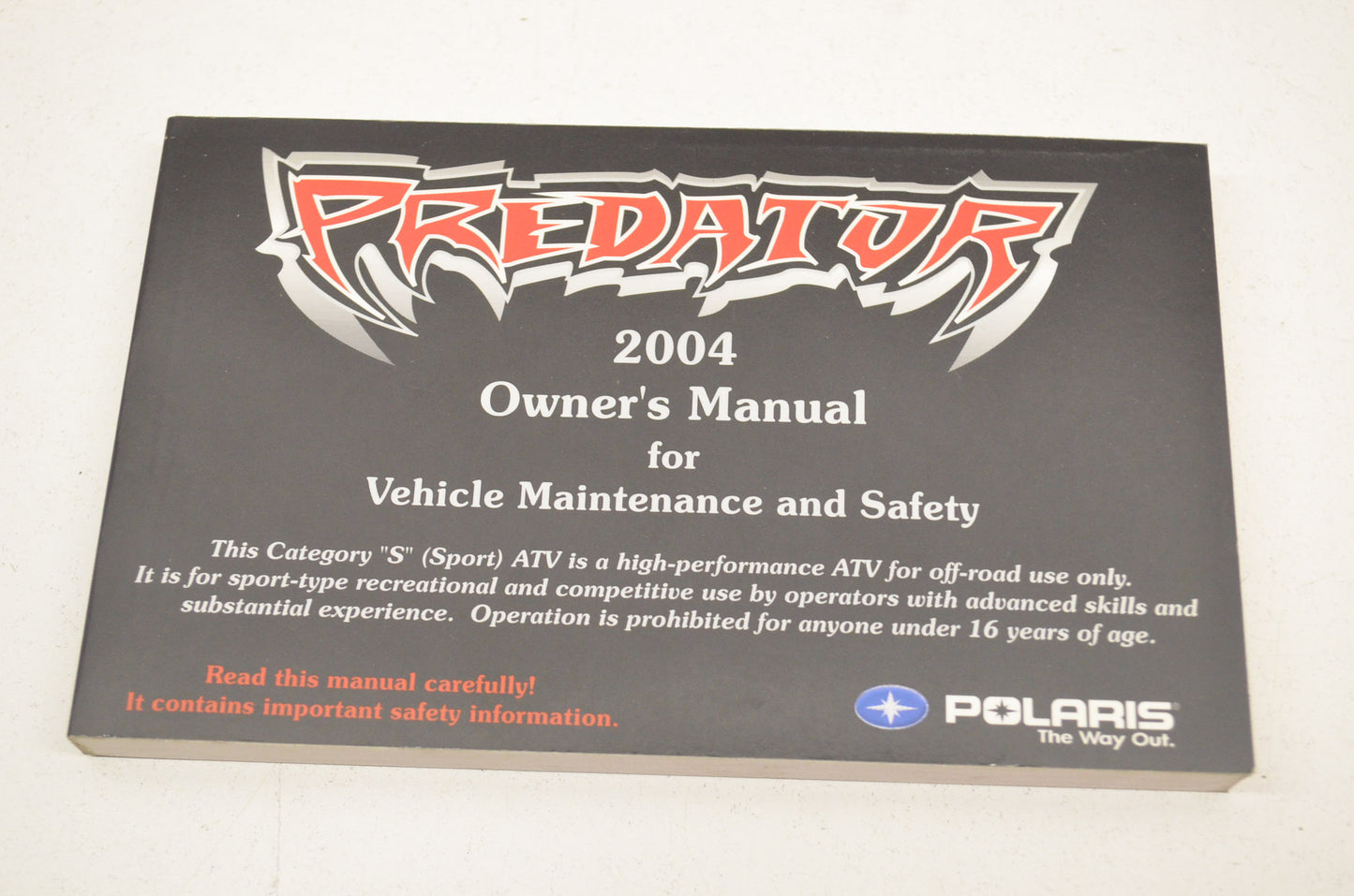 OEM Polaris 9918783 Owner's Manual 04 Predator 500 NOS