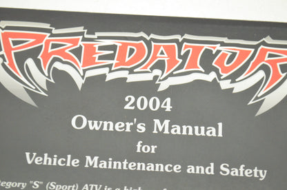 OEM Polaris 9918783 Owner's Manual 04 Predator 500 NOS