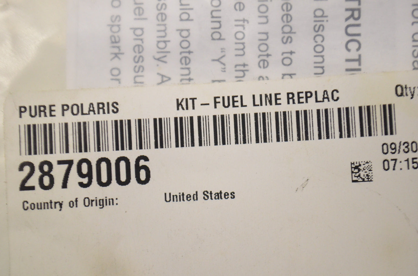 OEM Polaris 2879006 Fuel Line Protection Kit NOS