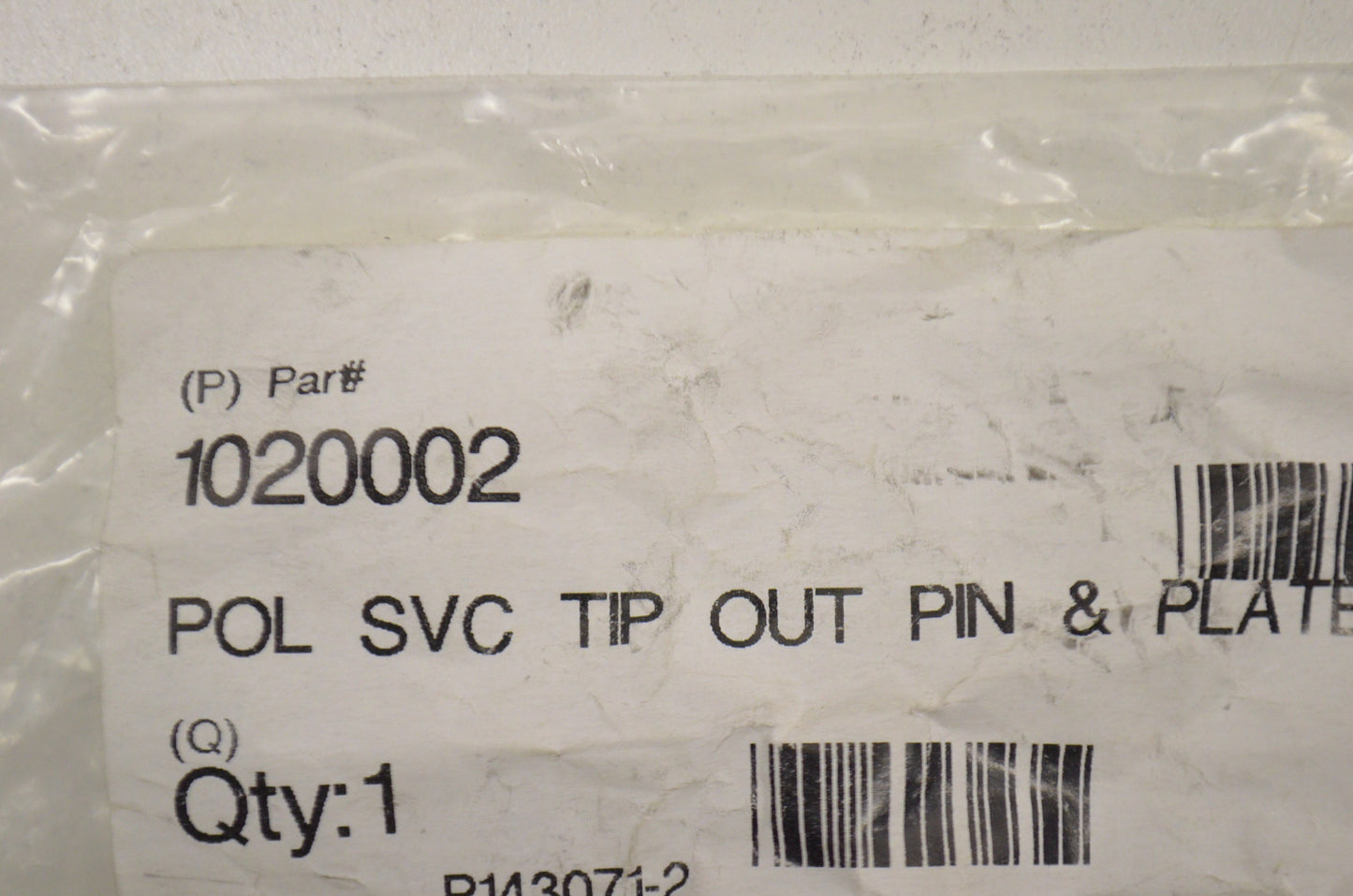 SVC Tip Out Pin & Plate NOS