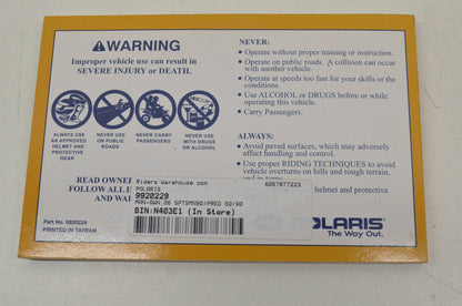 OEM Polaris 9920229 Owner's Manual 06 Sportsman 90/PRED 50/90 NOS