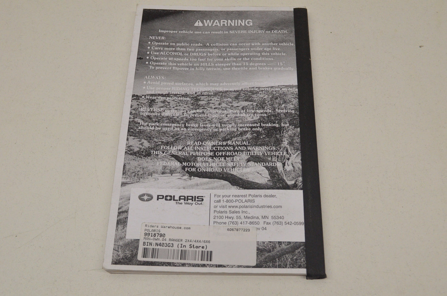 OEM Polaris 9918790 Owner's Manual 04 Ranger 2X4/4X4/6X6 NOS