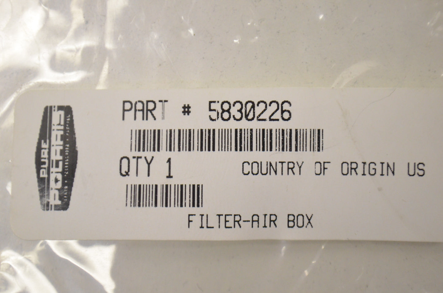 OEM Polaris 5830226 Air Box Filter NOS
