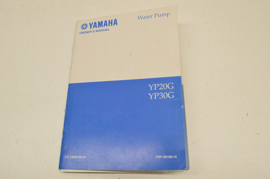 OEM Yamaha LIT-19626-00-94 YP20G/YP30G Water Pump Owner's Manual YP20G, YP30G