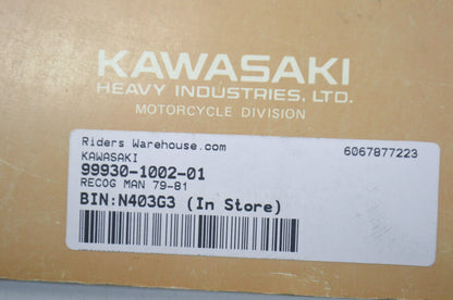 OEM Kawasaki 99930-1002-01 Recognition Manual 79-81