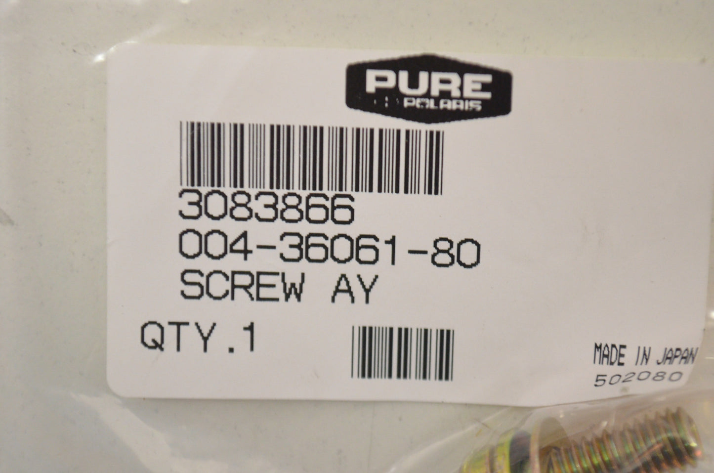 OEM Polaris 3083866 Bolt & Washer Assembly NOS