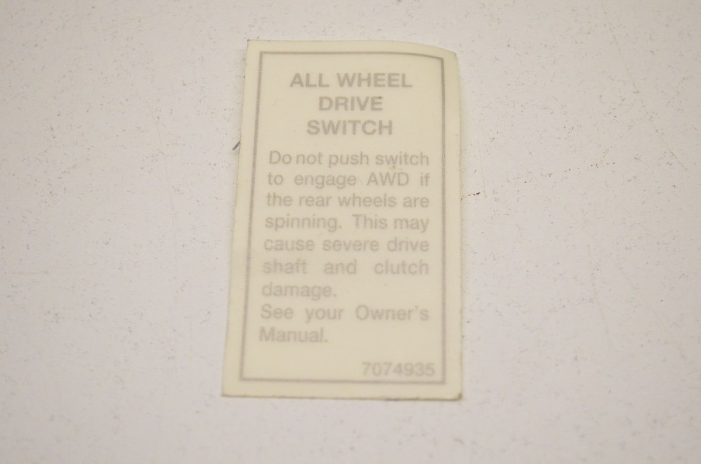 OEM Polaris 7074935 All Wheel Drive Decal NOS