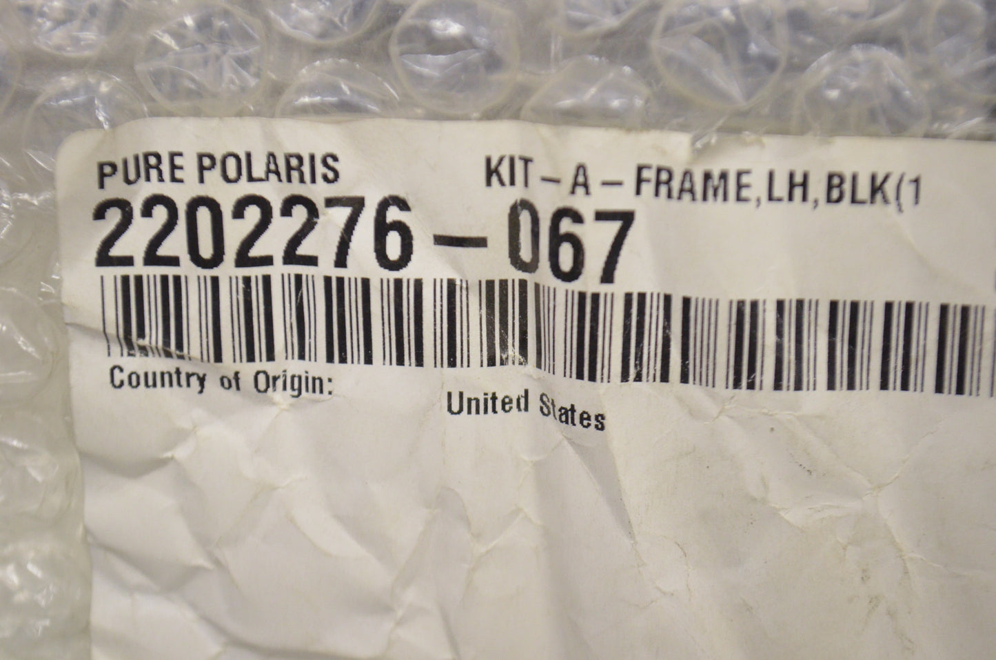 OEM Polaris 2202276-067 Black Left Hand A-Frame Kit NOS