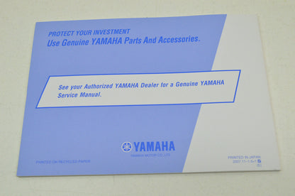 OEM Yamaha LIT-11626-21-66 WR250R WR25RX Owner's Manual