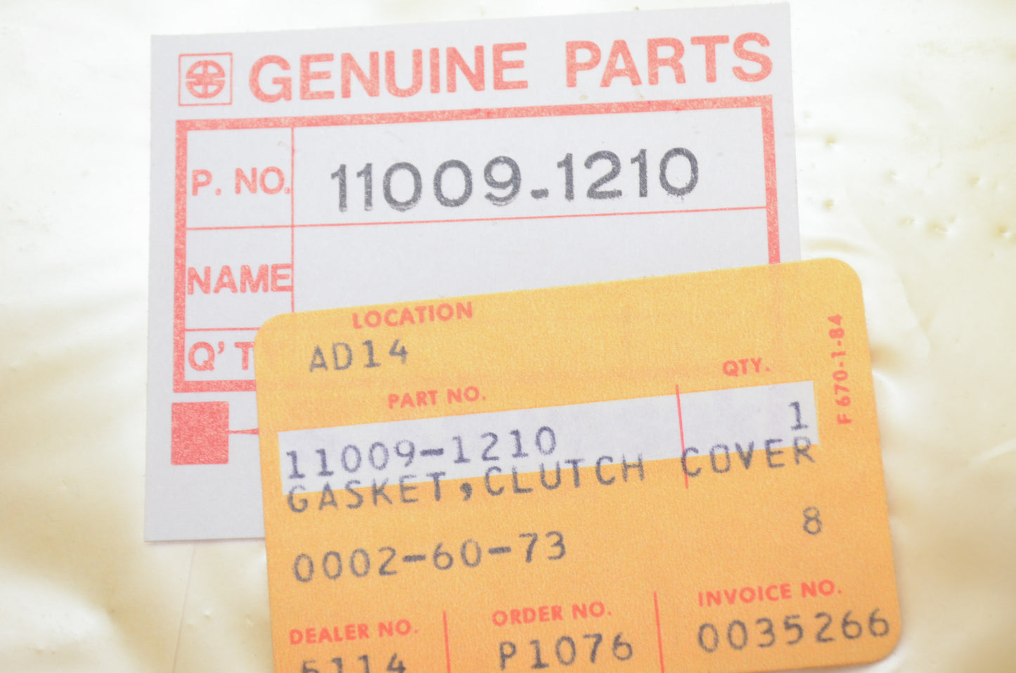 OEM Kawasaki 11009-1210 Clutch Cover Gasket NOS