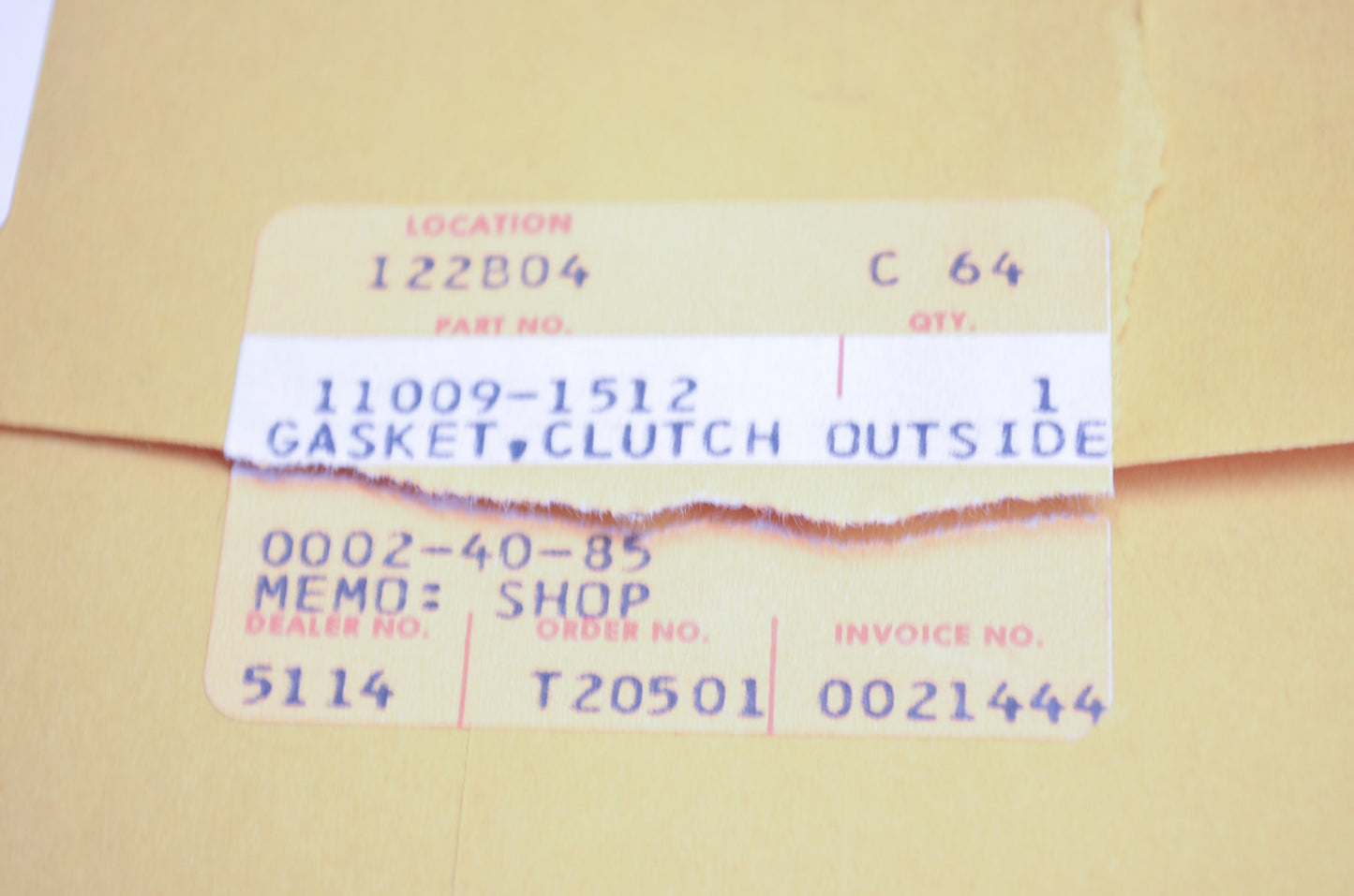 OEM Kawasaki 11009-1512 Clutch Outside Gasket NOS