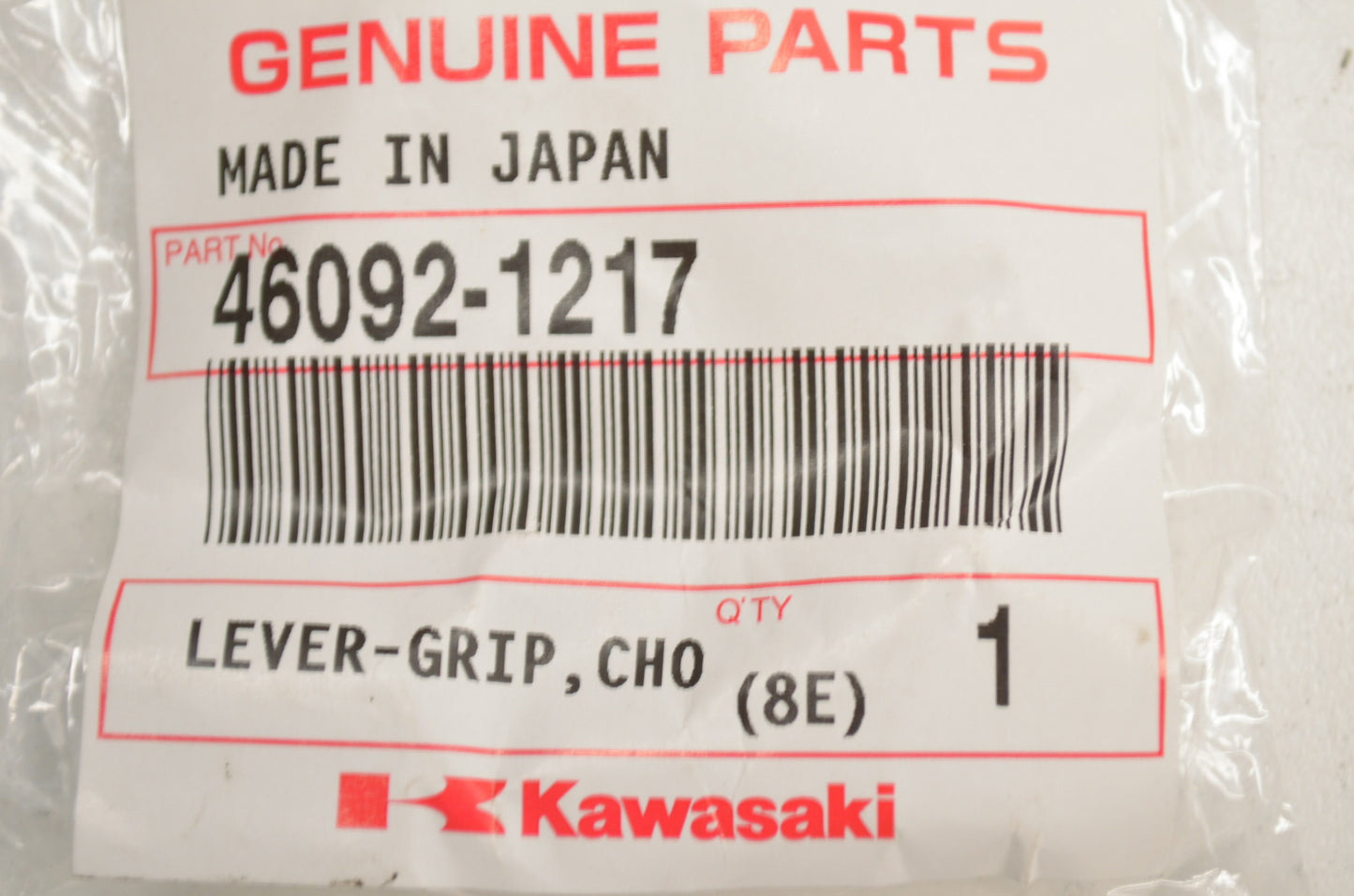 OEM Kawasaki 46092-1217 Choke Lever Grip NOS