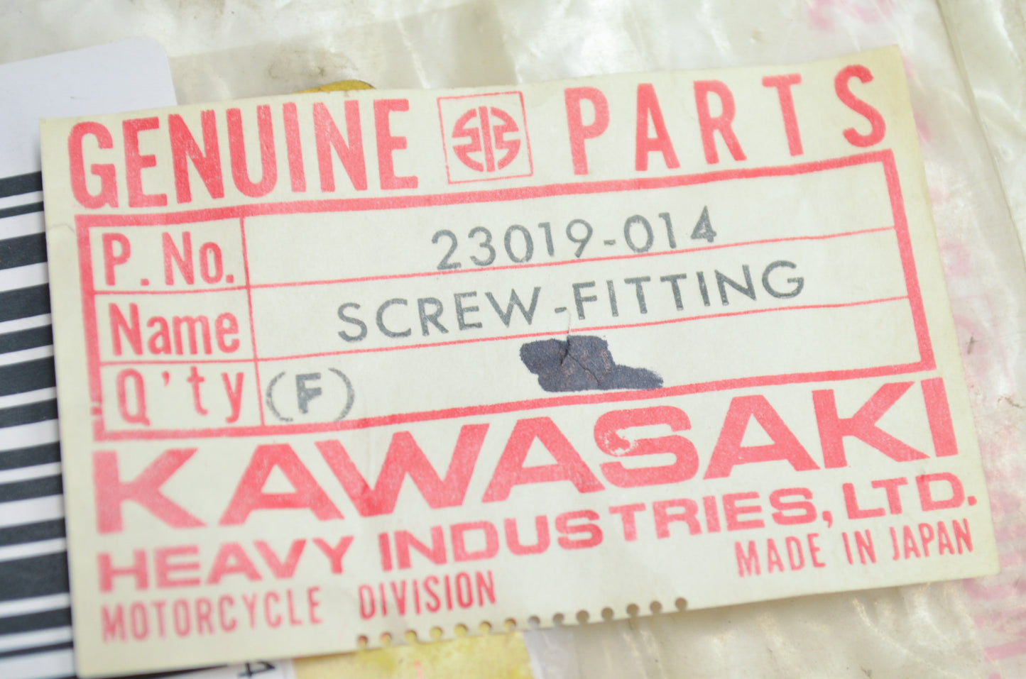 OEM Kawasaki 23019-014 Fitting Screw Qty 4 NOS