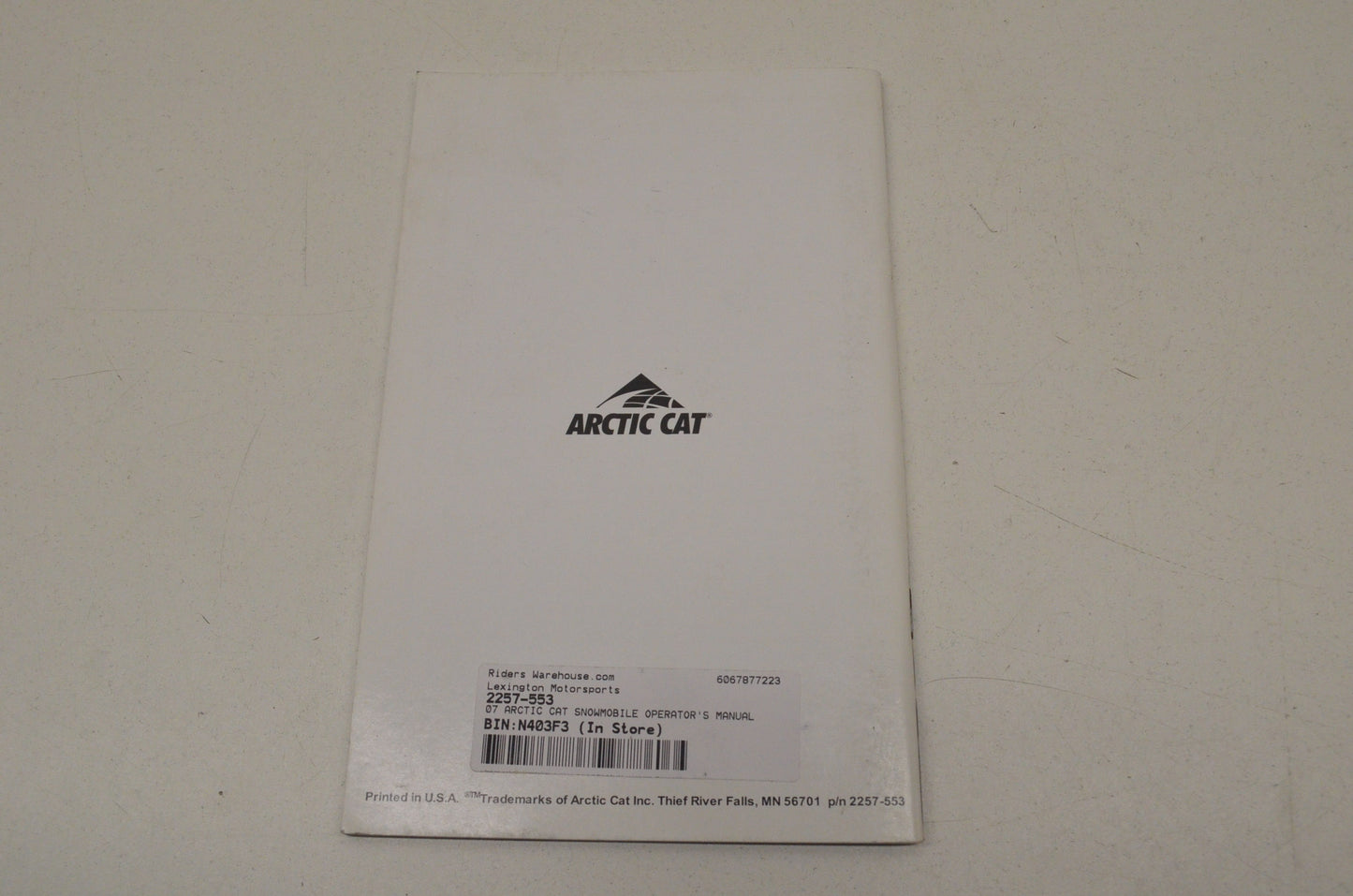 New OEM Arctic Cat 2007 Snowmobile Operator's Manual Jaguar Z1 (EB) 07 Jaguar Z1