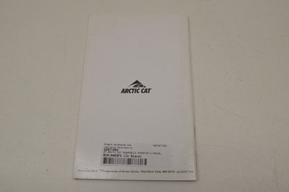 New OEM Arctic Cat 2007 Snowmobile Operator's Manual Jaguar Z1 (EB) 07 Jaguar Z1