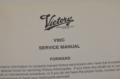 OEM Polaris Victory V92C Service Manual V92C
