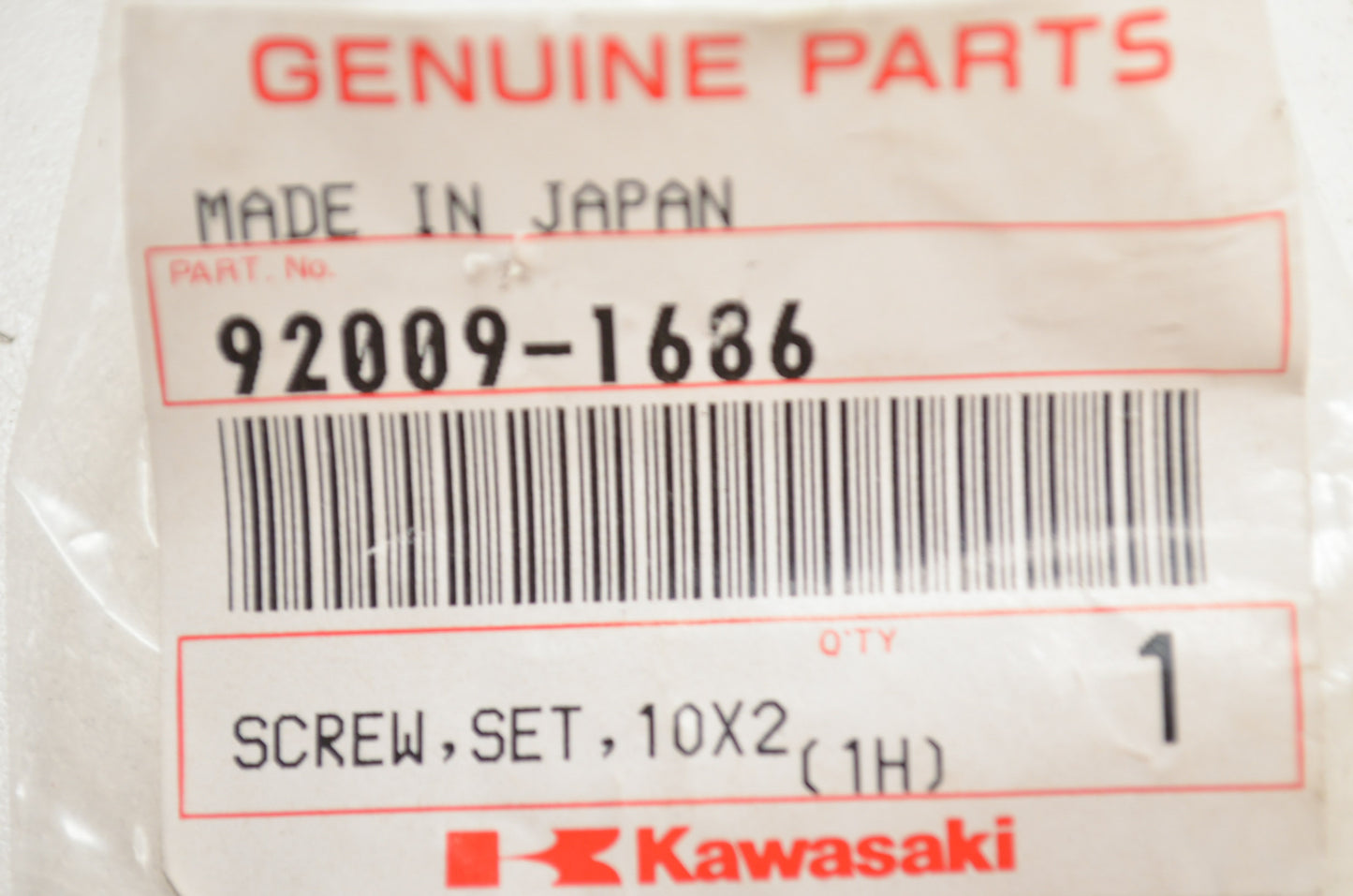 OEM Kawasaki 92009-1686 Set Screw 10x29 NOS