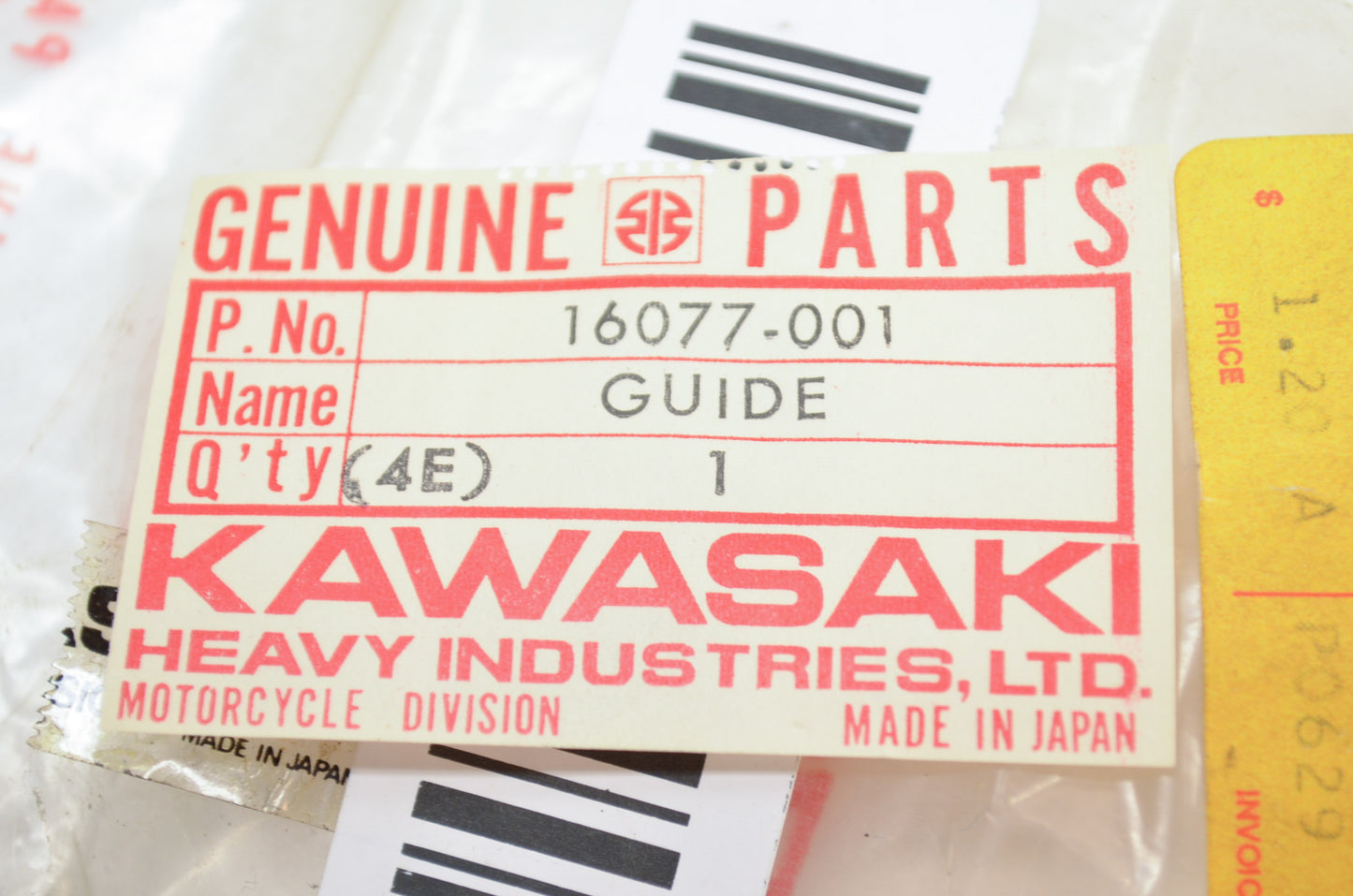 OEM Kawasaki 16077-001 Guide Cable NOS