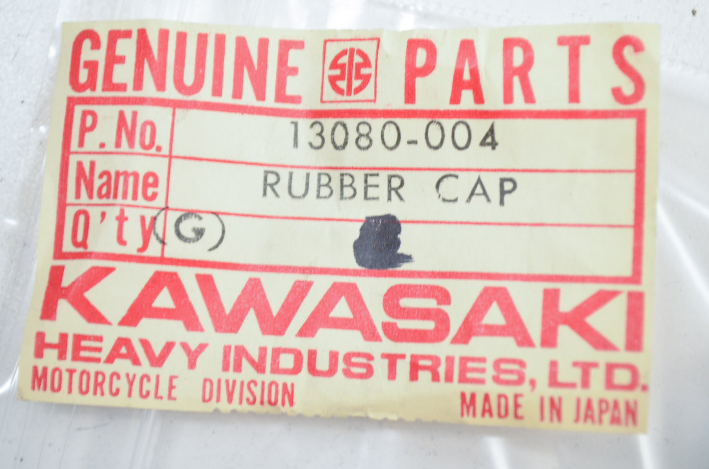 OEM Kawasaki 13080-004 Rubber Cap NOS