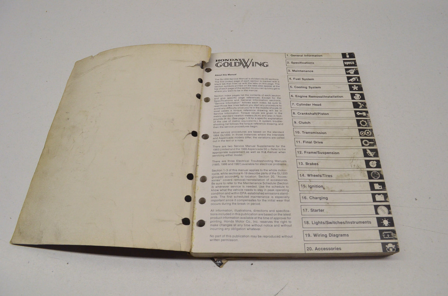84-87 Goldwing GL1200 Service Manual 84-87 Goldwing GL1200