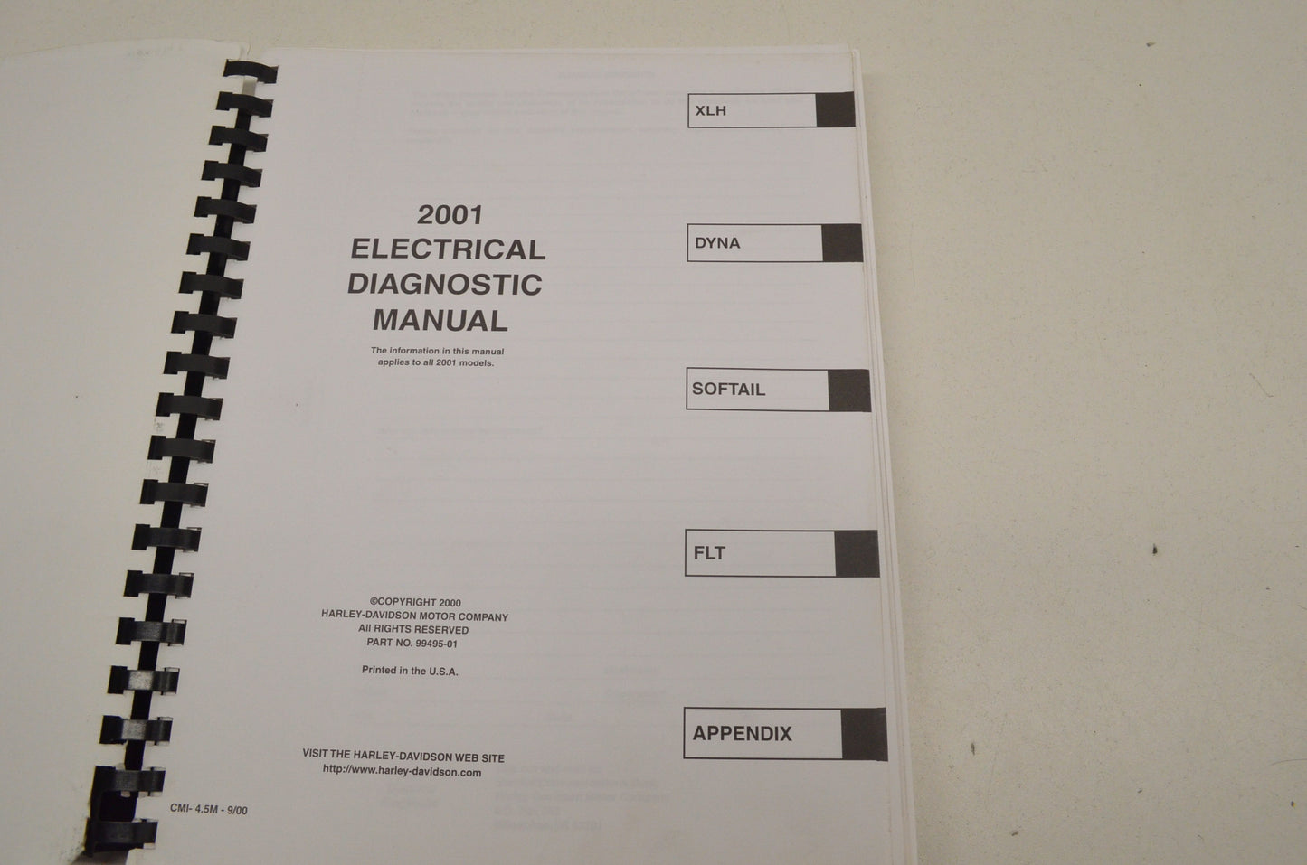 OEM Harley Davidson 01 Electrical Diagnostic Manual