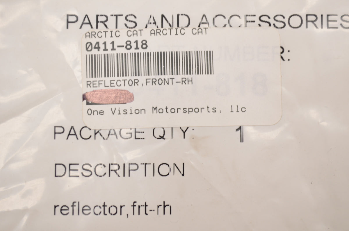 OEM Arctic Cat 0411-819 Left Hand Front Reflector NOS