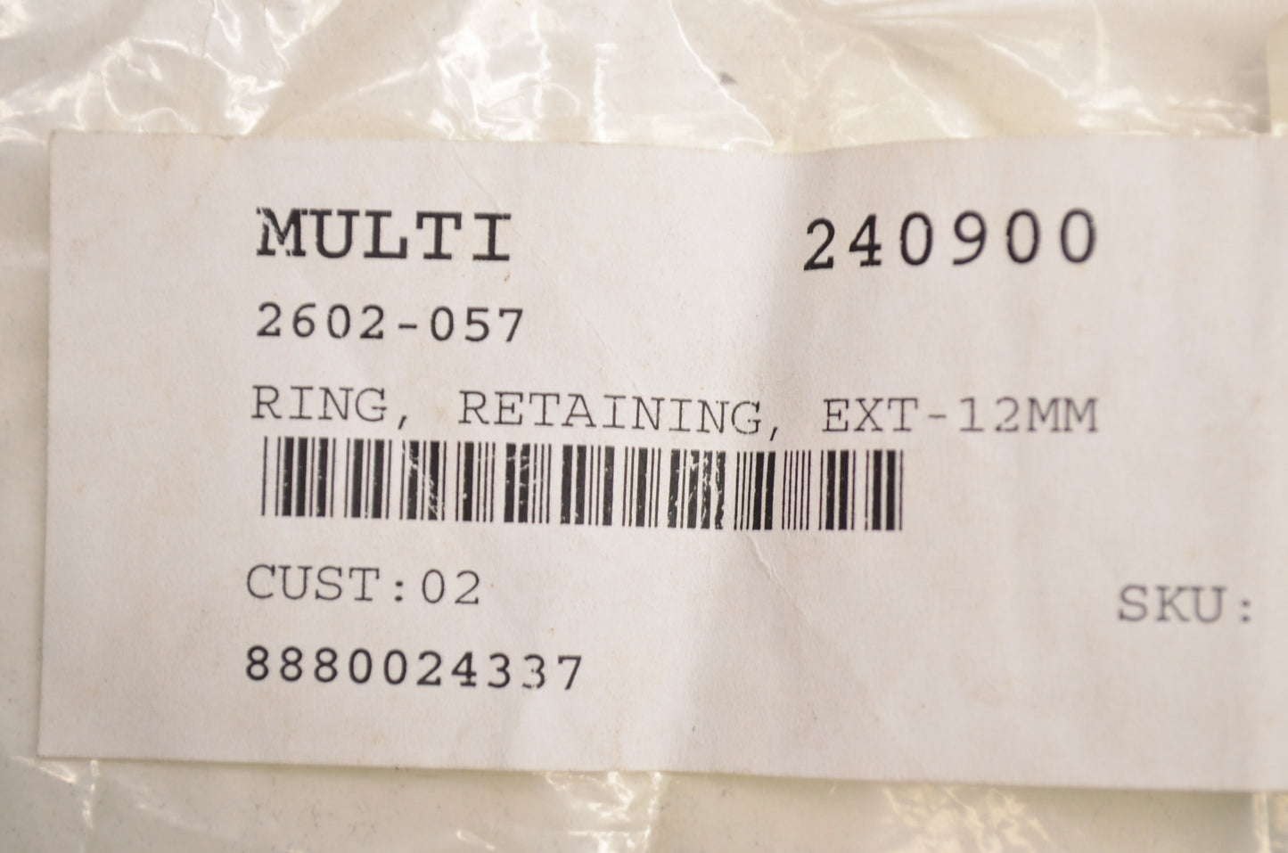 OEM Arctic Cat 2602-057 External Retaining Ring 12mm Qty 4 NOS