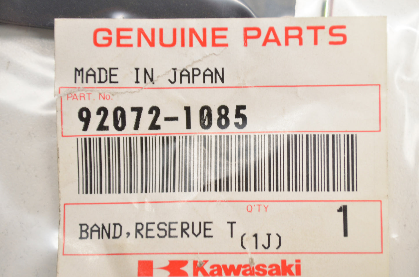 OEM Kawasaki 92072-1085 Reserve Tank Band NOS