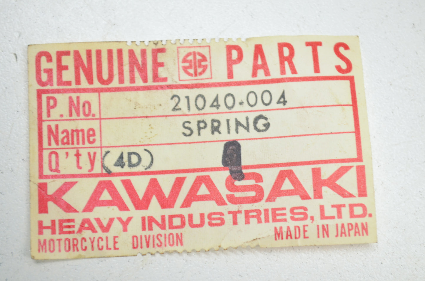 OEM Kawasaki 21040-004 Carbon Brush Spring Qty 3 NOS