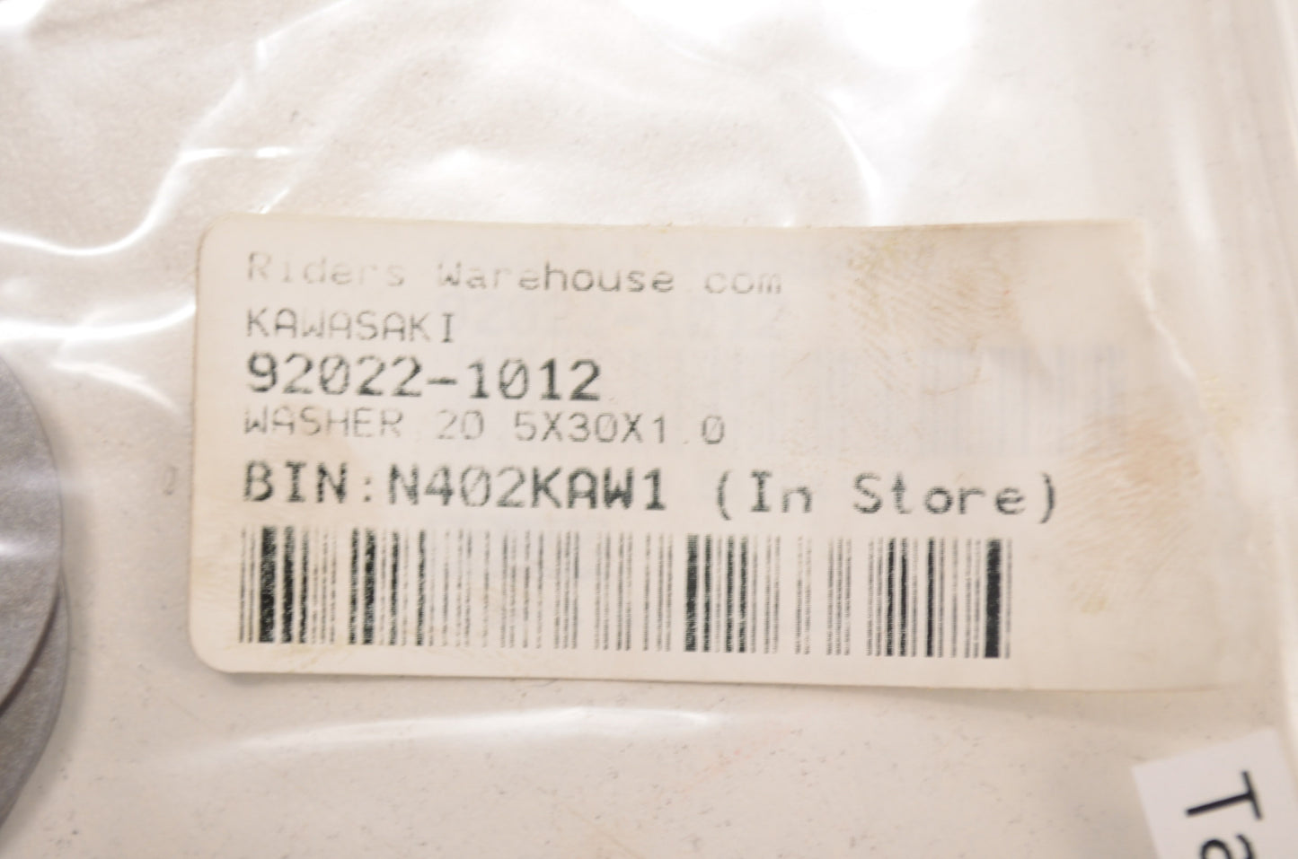 OEM Kawasaki 92022-1012 Washer 20.5X30X1.0 NOS