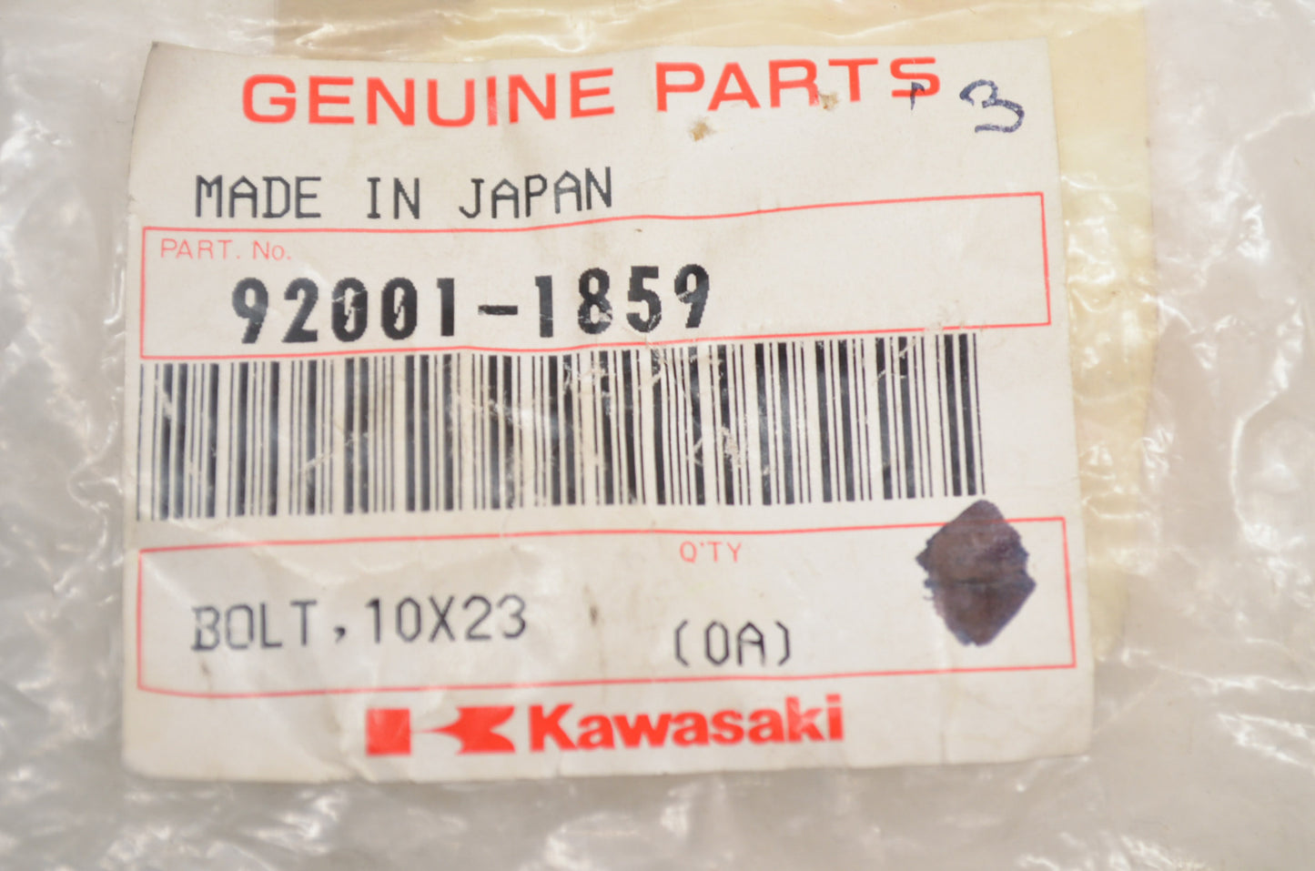 OEM Kawasaki 92001-1859 Bolt 10X23 NOS