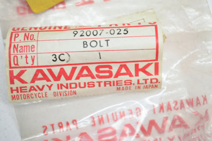OEM Kawasaki 92007-025 Right Hand Footrest Fitting Bolt NOS