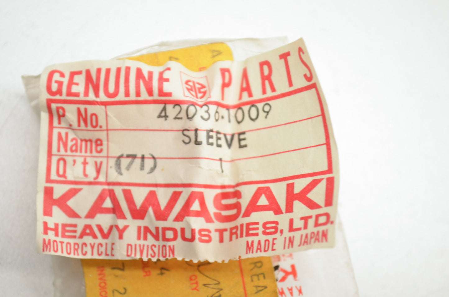 New OEM Kawasaki 42036-1009 Rear Brake Sleeve NOS