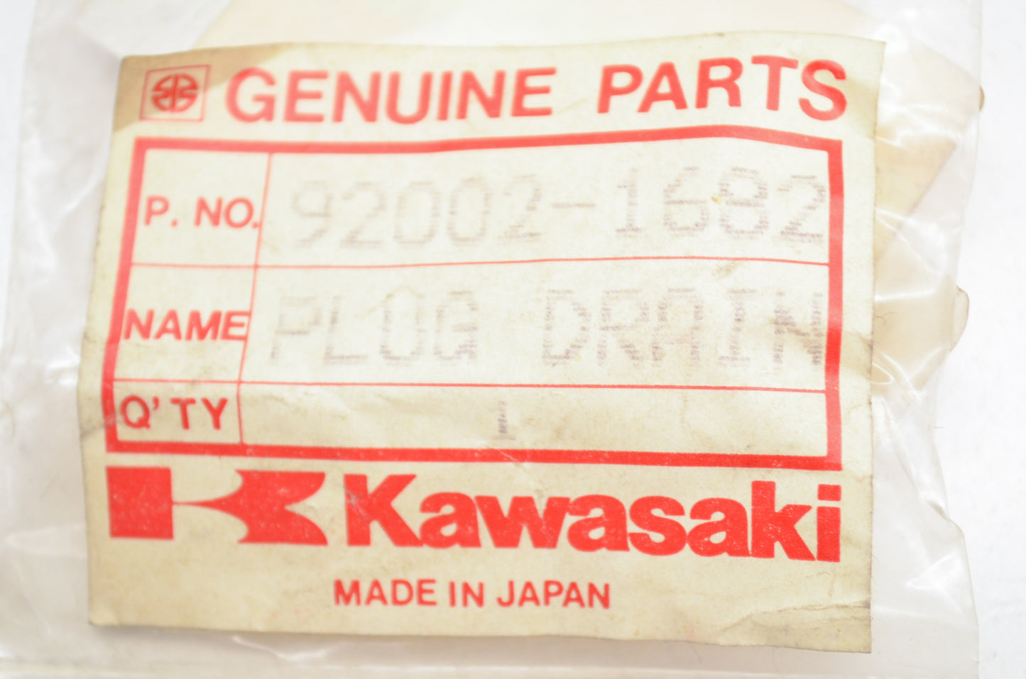 OEM Kawasaki 92002-1682 Radiator Drain Bolt NOS
