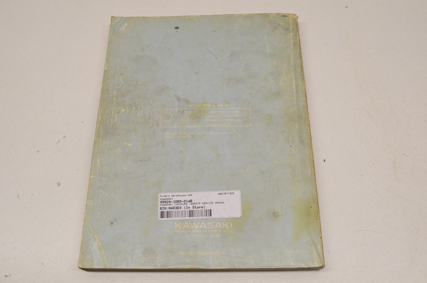 OEM Kawasaki 99924-1065-01 Service Manual ZG1000A