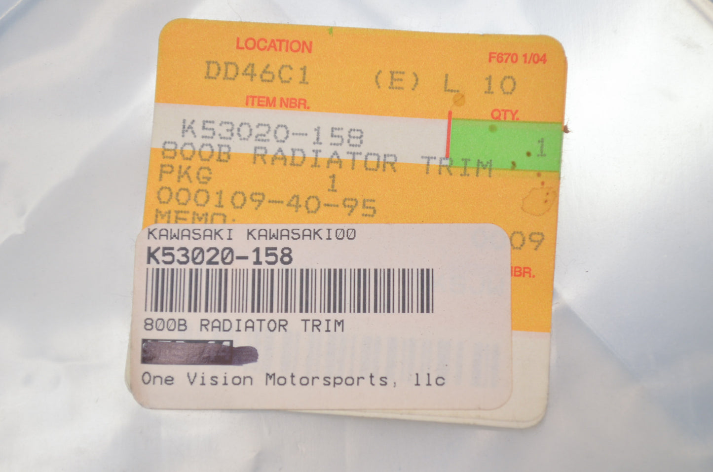 New OEM Kawasaki Radiator Trim Kit NOS
