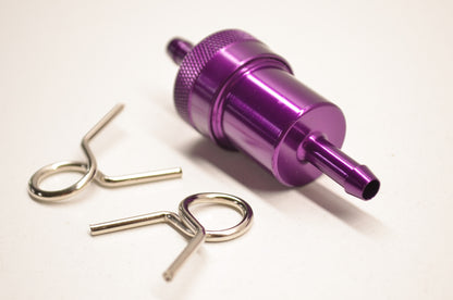 New Emgo Aluminum Fuel Filter 1/4' Purple NOS