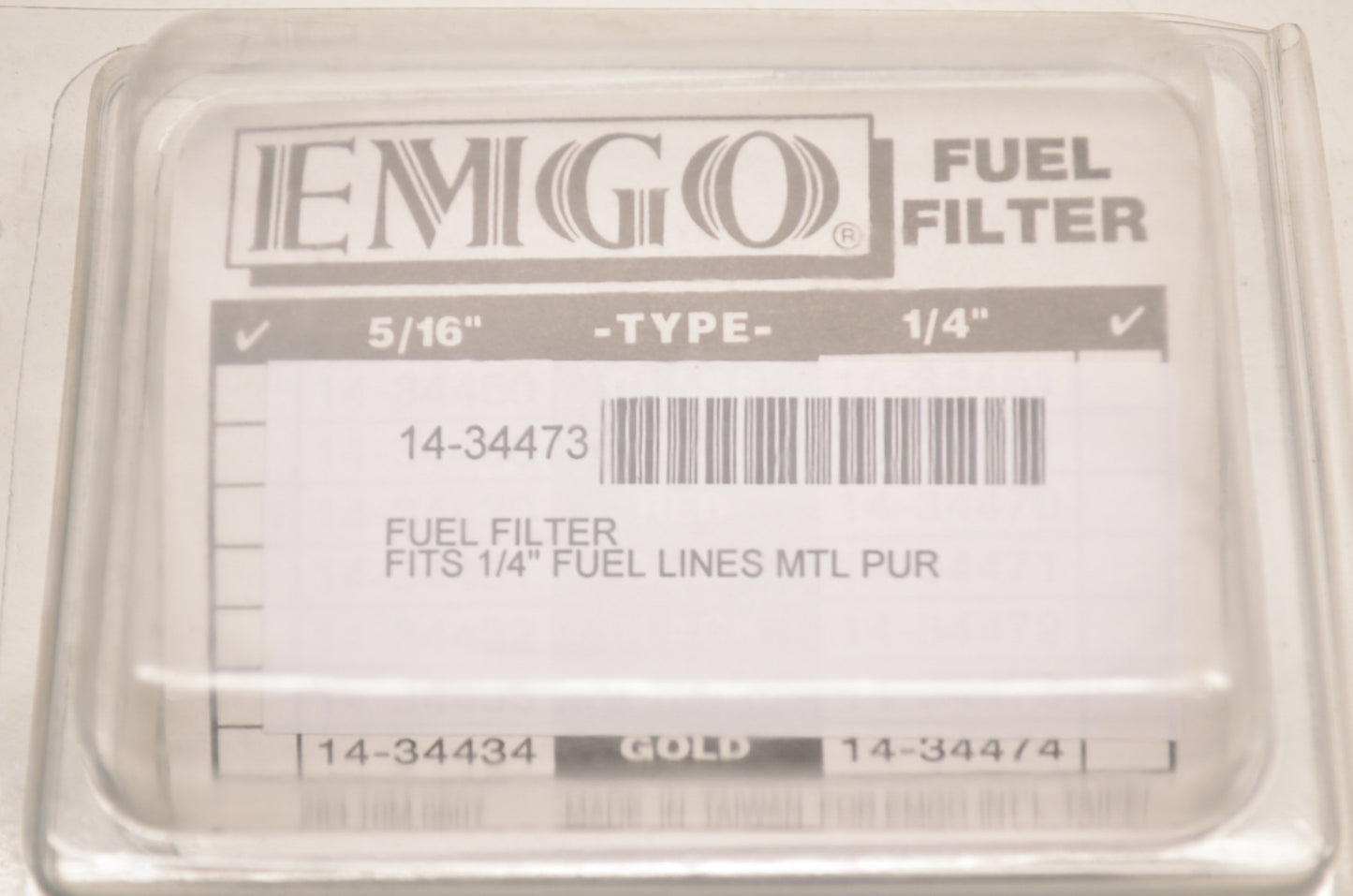 New Emgo Aluminum Fuel Filter 1/4' Purple NOS