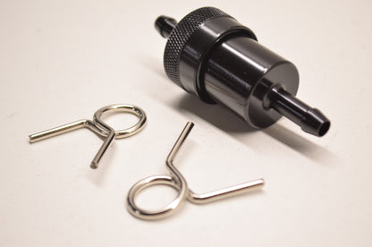 New Emgo Aluminum Fuel Filter 1/4' Black NOS