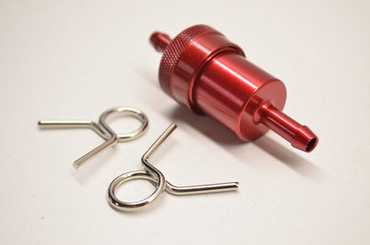 New Emgo Aluminum Fuel Filter 1/4' Red NOS
