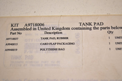 New OEM Triumph Rubber Tank Pad NOS