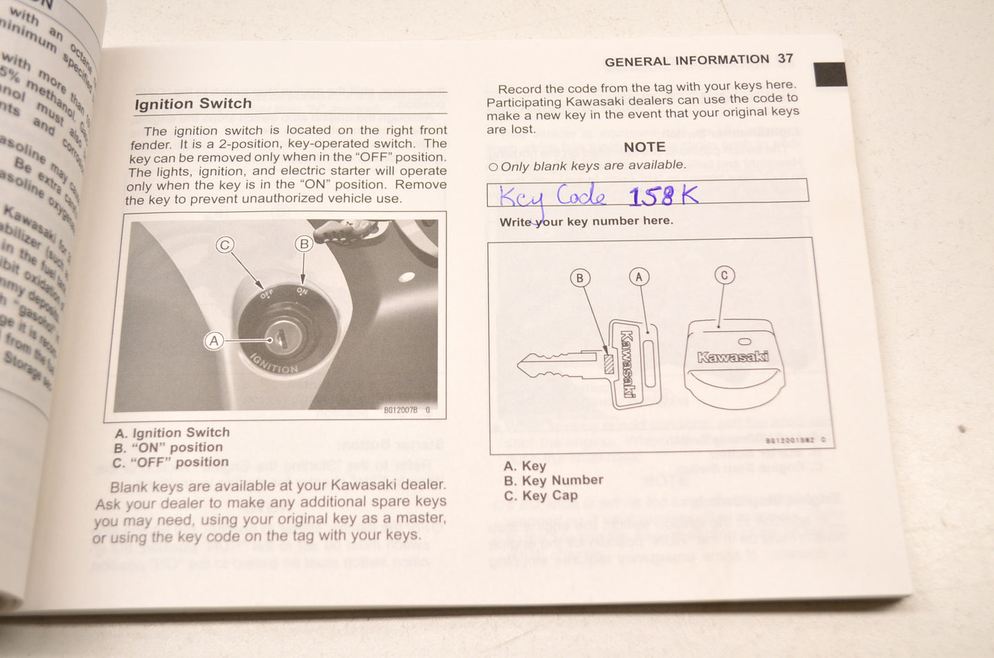 OEM Kawasaki KFX450R ATV Owner's Manual