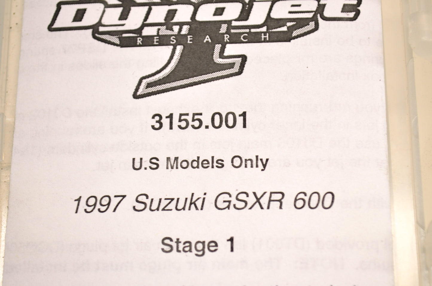 Stage 1 Jet Kit Suzuki 97 GSXR-600 NOS