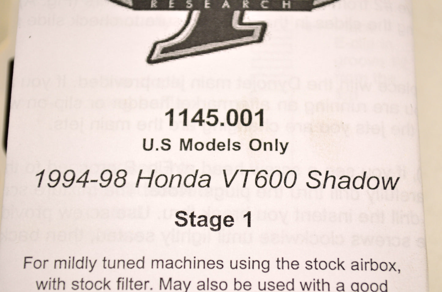 Stage 1 Jet Kit Honda 94-98 VT600 Shadow NOS
