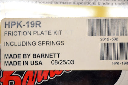 Barnett 2012-502, HPK-19R, 5300-380 Clutch Kit NOS