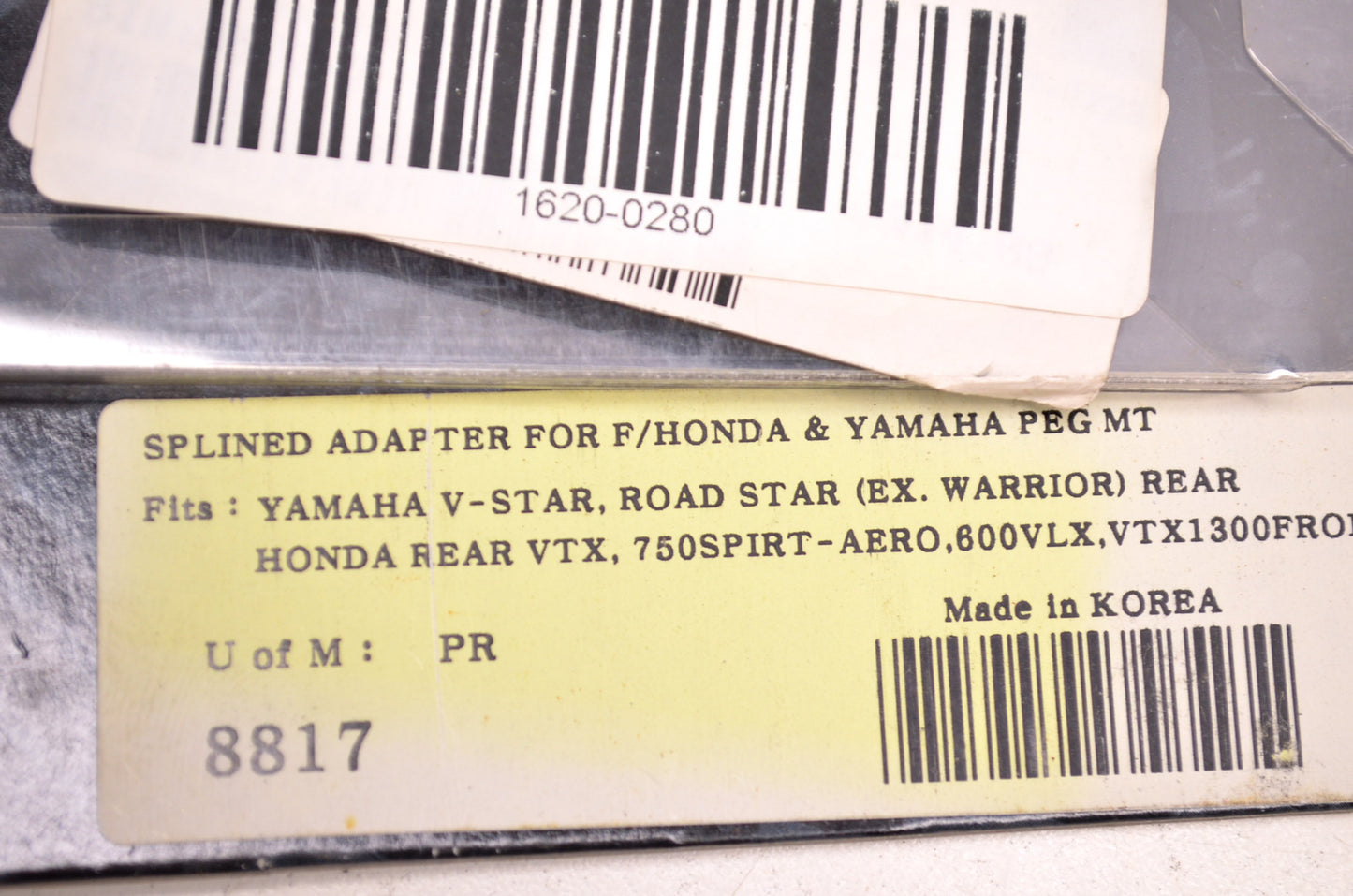 New KuryAkyn Splined Peg Adapter Kit NOS