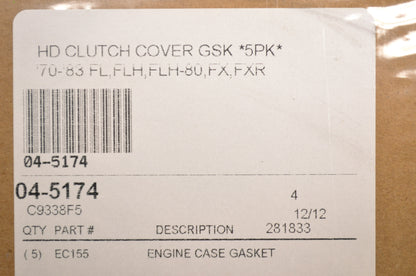 New Cometic Clutch Cover Gasket QTY 5 NOS
