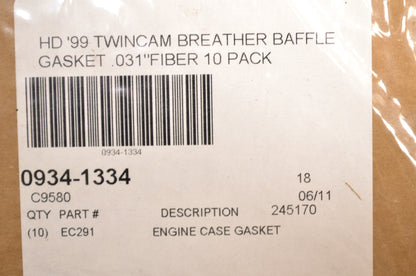 Breather Baffle Gasket Harley Davidson 99 Twin Cam engine Qty 10 NOS